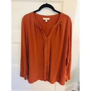Long sleeve 100% Silk Nordstrom Collection Top